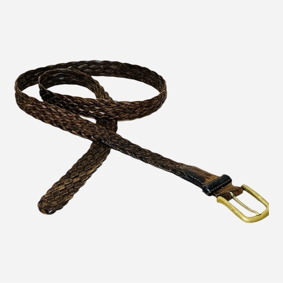 Men's Braided Leather Belt Sz 42”-44” - Picture 3 of 4